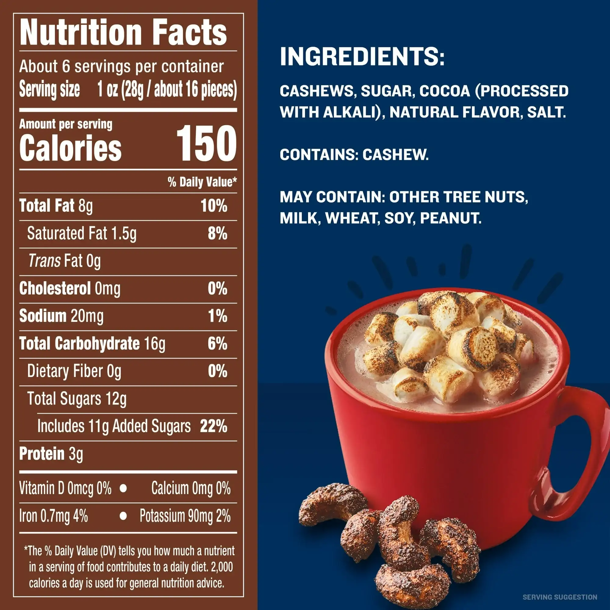 PLANTERS Toasted Marshmallow Hot Chocolate Whole Cashews - Image 2